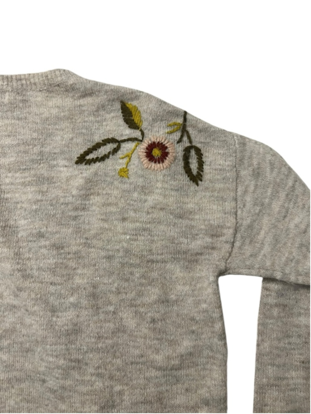 SILVERFLINT Beige Floral Embroidered Crew Neck Sweater S - Picture 4 of 7